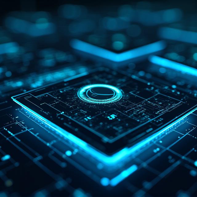 Futuristic AI data visualization and reporting interface