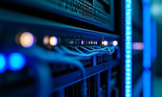 Illustration of modern server nodes and network connectivity